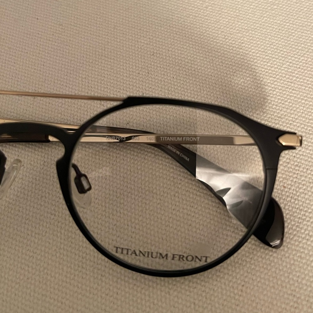 rag & bone Men's/Unisex Navy Round Titanium-Front Eyeglasses - Picture 3 of 9